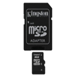 Memoria Micro SD HC 8GB Kingston Class 4 + Adaptador SD
