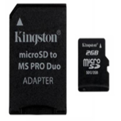 Memoria Micro SD 2GB + Adaptador MS Duo Kingston