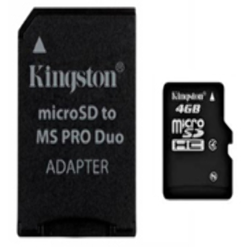 Memoria Micro SD HC 4GB + Adaptador MS Duo Kingston