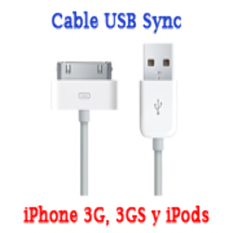 Cable USB Sincronización y Carga para iPhone 3G, todo iPod