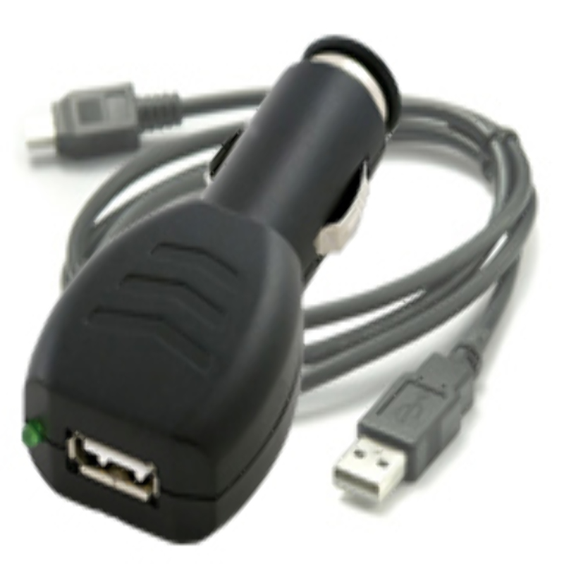 Adaptador USB  Cargador de Auto 12V + Cable USB a Mini USB Itrip