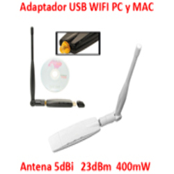 Adaptador USB Wifi Inalámbrico con Antena 5DBI PC y MAC Ofertazo
