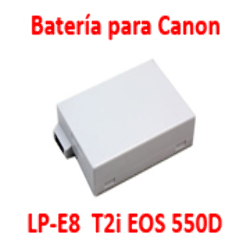 Batería Reemplaza Canon LP-E8 Rebel T2i EOS 550D Kiss X4