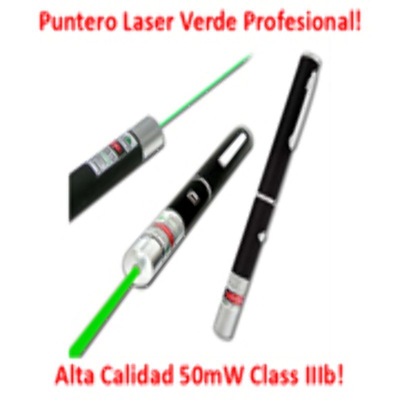 Puntero Laser Color verde 50mW Clase IIIb Alta Calidad!