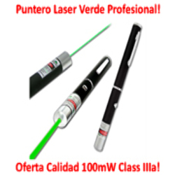 Puntero Laser Color Verde 100mW Clase IIIa Potencia Oferta!