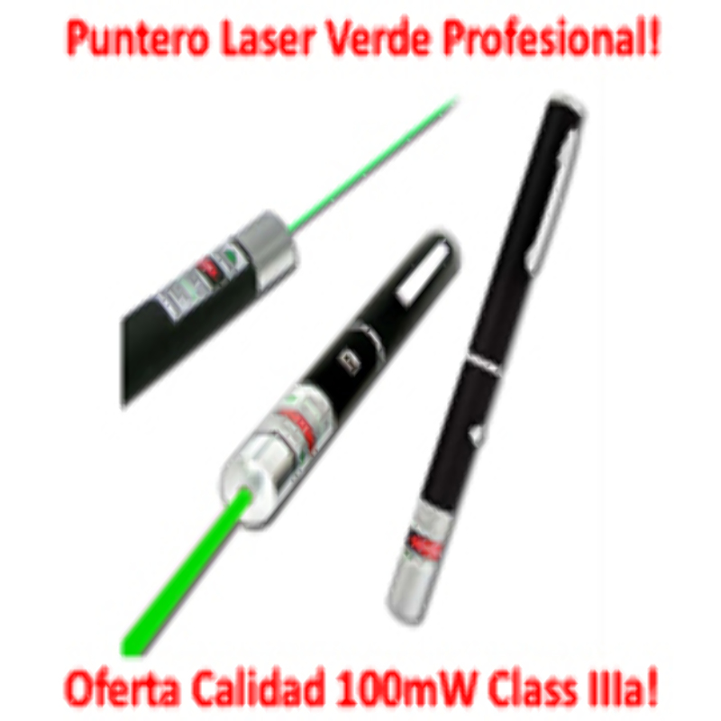 Puntero Laser Color Verde 100mW Clase IIIa Potencia Oferta!