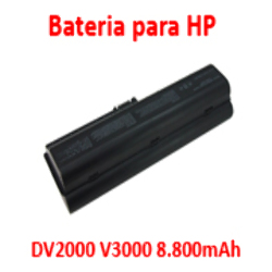 Bateria para HP Compaq 12 Celdas 8800 mAh V3000 DV2000