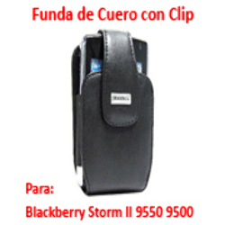 Funda de Cuero con Clip para Blackberry Storm II 9550 9500