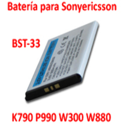 Batería Reemplaza Sonyericsson BST-33 K790 P990 W300 W880
