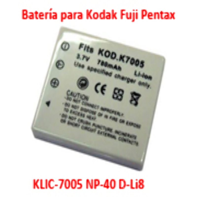 Batería Reemplaza Kodak KLIC-7005 Fuji NP-40 D-Li8 SBL-0737