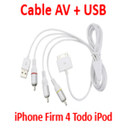 Cable Audio Video y USB para Todo iPhone 3G 3GS 4 iPad iPod