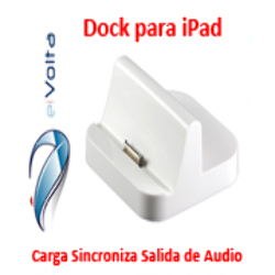 Dock para iPad Carga Sincroniza Salida Audio