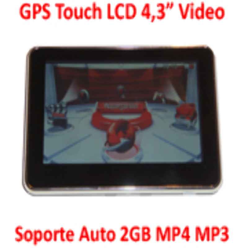 GPS Automóvil 4,3" Touch 2GB FM Bluetooth Video Soporte Mapas Ch