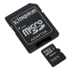 Memoria Micro SD HC 16GB Kingston c.4 + Adaptador SD