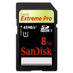 SD HC 8GB Sandisk Extreme Pro 45mb/s 300x UHS-I