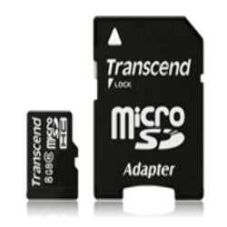 Memoria Micro SD HC 8GB Transcend Clase 6 TS8GUSDHC6