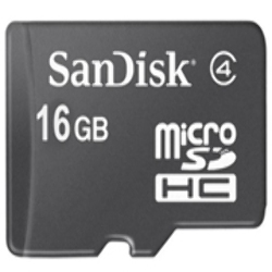 Micro SD HC 16GB Sandisk Clase 4 + Adaptador SD