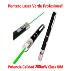 Puntero Laser Color Verde 200mW Clase IIIb Alta Calidad Potencia