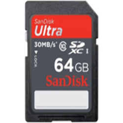 SD XC 64GB Clase 10 UHS-I 30MB/s* SanDisk Ultra