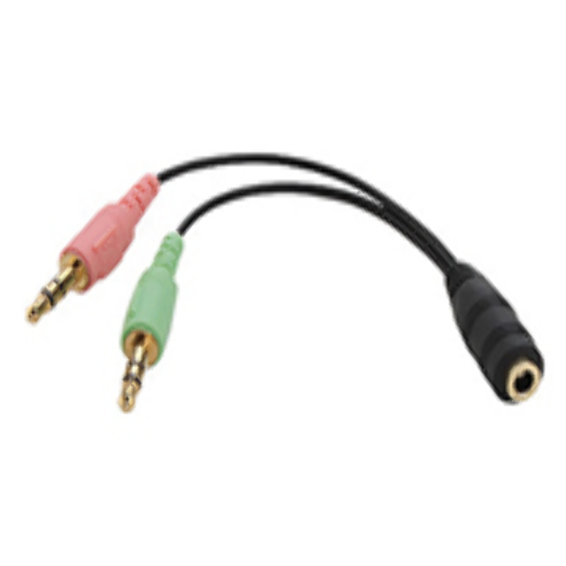 Cable Adaptador de Audio Manos Libres para PC Doble Macho 3.5mm