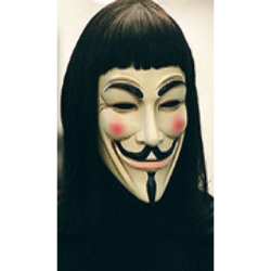 Peluca Cosplay Negro Vendetta Anonymous
