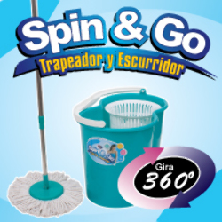 Spin & Go Mopa Trapeador Gira 360° Pedal