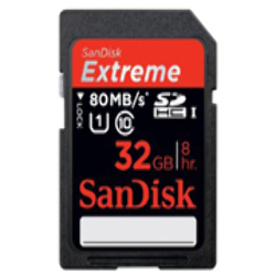 Memoria SD HC SanDisk Extreme 32GB SDSDXS-032G 80MB/s