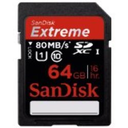 Memoria SD HC SanDisk Extreme 64GB SDSDXS-064G 80MB/s
