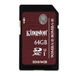 Memoria SD HC 64GB Kingston UHS-I U3 SDA3/64GB 4K