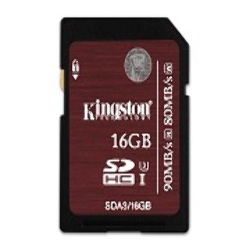 Memoria SD HC 16GB Kingston UHS-I U3 SDA3/16GB 4K