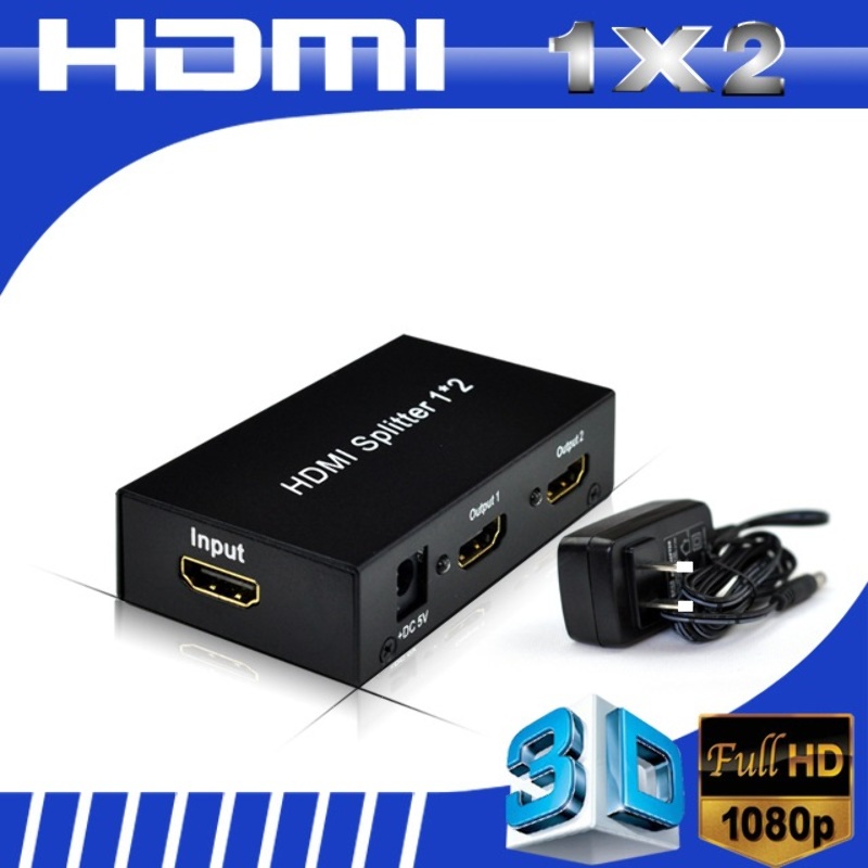 Splitter HDMI 1x2 Amplificador Salidas Soporta 3d V1.4