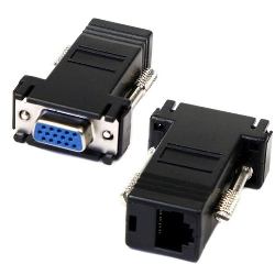 2 Extensor Vga Hembra A Conector Rj45 Cat5 5e