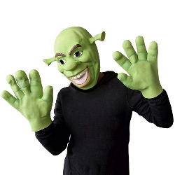 Mascara y Guantes Helloween Shrek