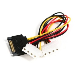 Cable Adaptador Poder Sata 15 Pin Macho a 2x Molex IDE 4 Pin