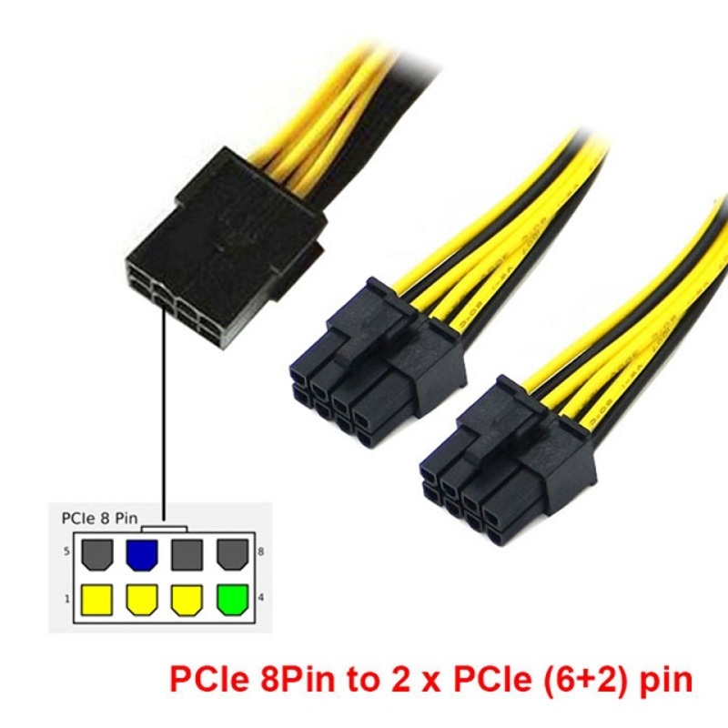 Adaptador Conector PCI Express 8pin a 6+2pin