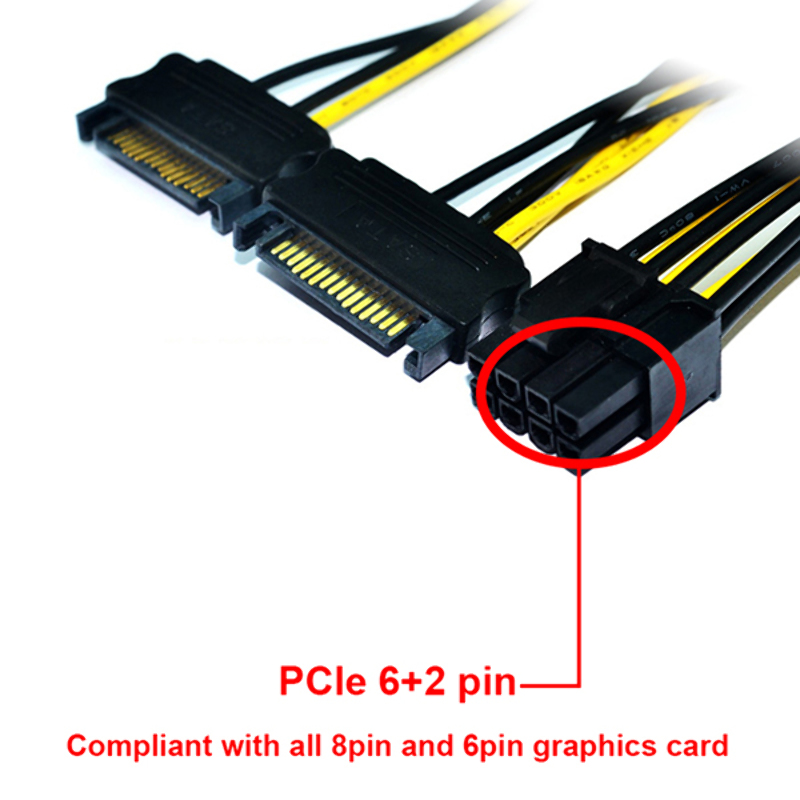 Cable Adaptador Dual Sata a PCIe 6+2
