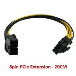 Cable Adaptador Extension PCIe 8pin 20cm