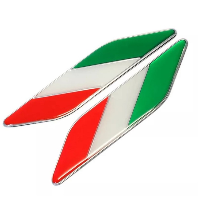 Par Emblema Logo Bandera Italia Adhesivo