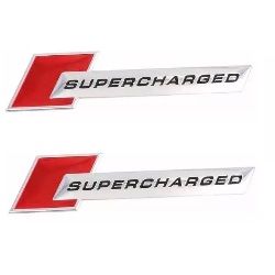 Par Emblemas Audi Supercharged Metalico