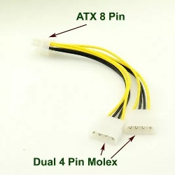 Cable Adaptador Poder Alimentacion Atx 8pin a 2x Molex 4pin